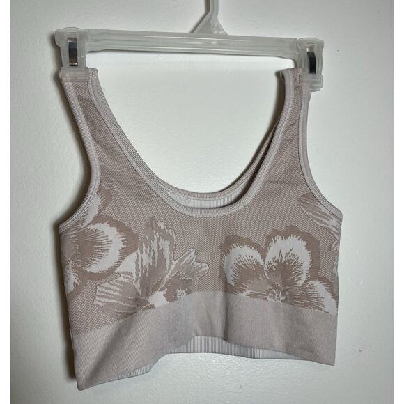 Aerie OFFLINE Seamless Blush Pink Floral Sports Bra Size‎ M - Picture 3 of 5